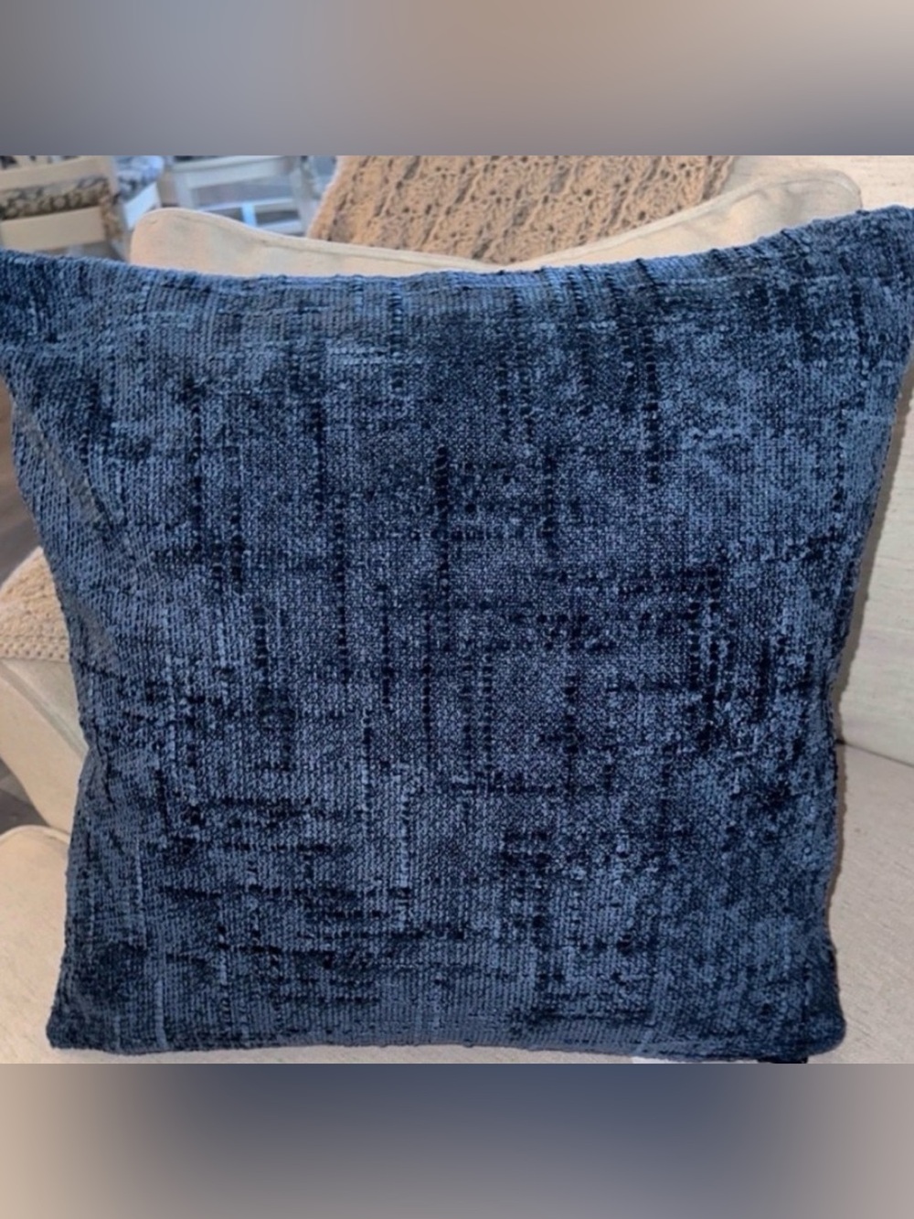 Color on Color Textured Decorative Throw Pillow Covers Blue 20X20 Set of 2